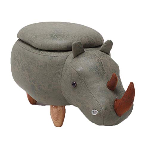 Ottoman Fußhocker Fußbank Aufbewahrungsboxen Ottoman Erwachsene Fußschemel Rest Rhino Fußbänke Pübung Multifunktionale Hocker Stuhl Für Wohnzimmer Schlafzimmer (Grasgrün) von SHABOZ
