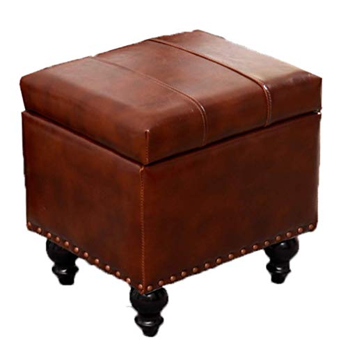 Ottoman Fußschemel Fußhocker Aufbewahrungsboxen Ottoman Erwachsene Fußschemel Rest Polygon Fußbänke Pübe Multifunktions Hocker Stuhl Für Wohnzimmer Schlafzimmer (Braun) von SHABOZ