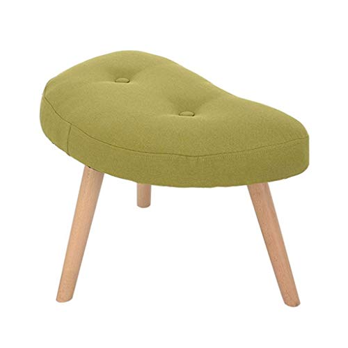 Ottoman Ottoman Fußschemel Fußbank Hocker Massivholz Wechselschuhe Kleine Bank Gepolsterter Fußhocker Fußbank Einzelsitz Bequem und langlebig (Color : GREEN) von SHABOZ