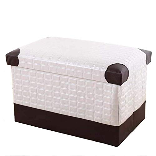 Ottoman Ottoman Ottoman Hocker Faltbare Ottomane Ottomane Ottoman Hocker, rechteckiger Fußstützhocker mit Stauraum, PU Leder Schuhwechselhocker kleine Fußstütze Couchtisch gepolsterter Sitz gelebt von SHABOZ