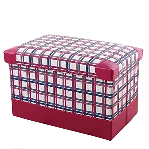 Ottoman Ottoman Ottoman Hocker Faltbare Ottomane Ottomane Ottoman Hocker, rechteckiger Fußstützhocker mit Stauraum, PU Leder Schuhwechselhocker kleine Fußstütze Couchtisch gepolsterter Sitz gelebt von SHABOZ