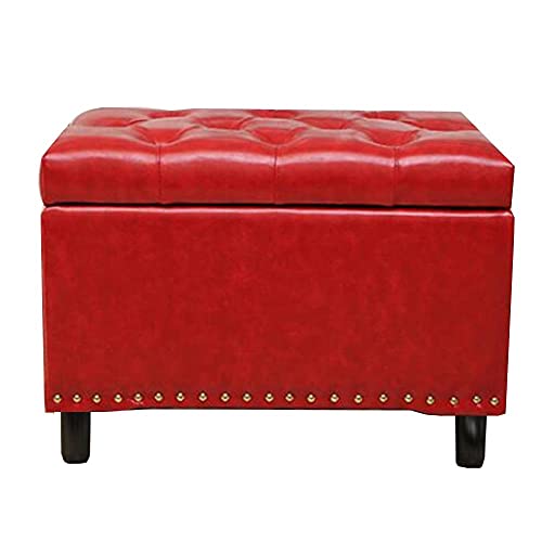 Ottomane Osmanen Fußbank Pübs und Fußschemel Ottoman Lagerung Brustblock Bank Sofa Sitz Lagerung PU Retro Rivet Design Stabil Verschleißfest, 6 Farben von SHABOZ