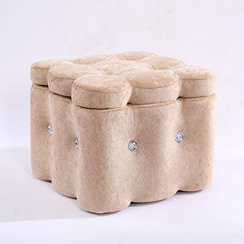 Ottomans Fußhocker Home Storage Ottoman - Massivholz, 14in Flanell Stoff Fußstütze Spielzeugkiste mit stumm Füßen, Moderner Stil Lift-Top-Akzent Bank für Wohnzimmer Schlafzimmer Möbel, von SHABOZ