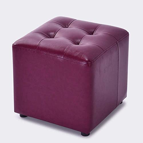 Ottomans Ottomans Ottomans Ottomane Hocker - 14in(36cm) Würfelstuhl - moderner Kunstleder Cube Hocker Ottomane mit gepolstertem Sitz, kleiner Couchtisch für Wohnzimmer Schlafzimmer, Gelb (B) von SHABOZ