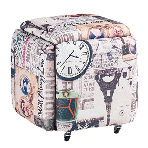 SHABOZ Ausziehbarer Ottomane, 5-in-1-Sitzer, klappbarer Hocker, stapelbar, Fußstütze mit Rollen, kreative Fußstütze, Sofa, Hocker, 45 cm von SHABOZ