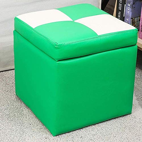SHABOZ Fußhocker Ottoman Fußhocker Würfel Kunstleder Sitzhocker Hocker Sitzbank Sitzbank Spielzeugkiste mit Reißverschluss Top Organizer Box Schwarz 31x31x36cm(12x12x14inch) (B 30x30x32cm(12x12x13)) von SHABOZ