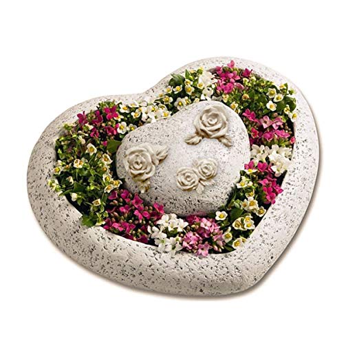 SHACAMO Pflanzschale,Pflanzgefäss in Herzform mit Rosenmotiven (28cm x 23cm x 7cm) von SHACAMO