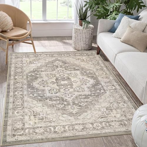 SHACOS Waschbarer Teppich, großer Boho-Wohnzimmerteppich, weicher Vintage-Schlafzimmerteppich, rutschfest, niedriger Flor, Used-Look für Esszimmer, Eingangsbereich, Schlafsaal (Naturbrauner Salbei, 80 SHACOS Waschbarer Teppich, großer Boho-Wohnzimmerteppich, weicher Vintage-Schlafzimmerteppich, rutschfest, niedriger Flor, Used-Look für Esszimmer, Eingangsbereich, Schlafsaal (Naturbrauner Salbei, 80 von SHACOS