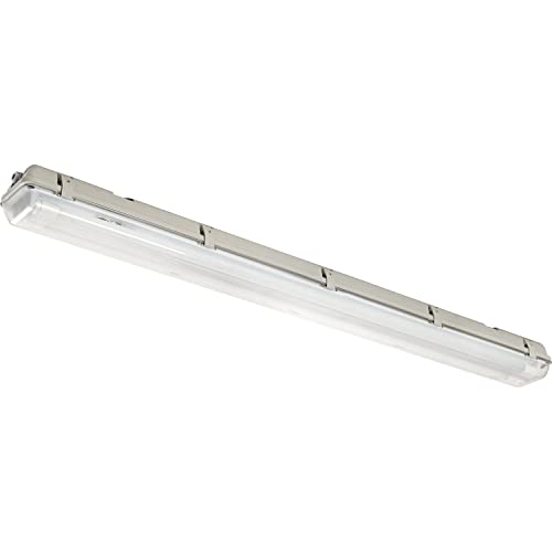 LED's light Led Wannenleuchte 126,5cm, Feuchtraumleuchte mit 2 LED Röhren, 4000K neutralweiß, ideal für Keller und Garagen, Kunststoff grau/transparent - 230V von FORMAT