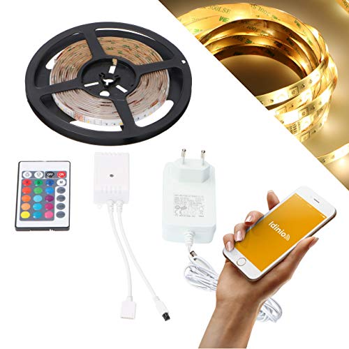 idinio LED-Streifen 3m, warmweiß + RGB, per App oder Fernbedienung steuerbar, 12 Watt, Timer per App, sofort per WLAN ohne Gateway nutzbar, kostenlose App für iOS und Android, Skill für Echo idinio LED-Streifen 3m, warmweiß + RGB, per App oder Fernbedienung steuerbar, 12 Watt, Timer per App, sofort per WLAN ohne Gateway nutzbar, kostenlose App für iOS und Android, Skill für Echo von SHADA