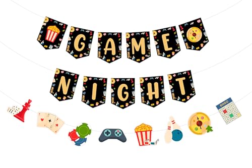 SHADOAMP Family Game Night Dekorationen, Game Night Banner Game Night Themed Garland DIY Craft for Game Night Bingo Party Baby Shower Birthday Supplies SHADOAMP Family Game Night Dekorationen, Game Night Banner Game Night Themed Garland DIY Craft for Game Night Bingo Party Baby Shower Birthday Supplies von SHADOAMP