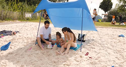 SHADYSAND - Großes Strandzelt für Familien, UV-Schutz (UPF 50+) für bis zu 5 Personen, kompakt und praktisch. Strandschuppen, Sonnenschutz für Babys, Kinder und Erwachsene. Zwischen einem Handkoffer von SHADYSAND