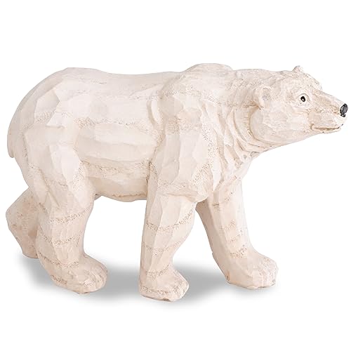 1 Stück Eisbären-Skulptur, SHAIDOJIO Weiße Eisbären Skulpturen, Eisbär Statue Harz Skulptur Deko, Eisbären mit Harz für die Dekoration von Schreibtisch im Haus, im Büro, in der Schule von SHAIDOJIO