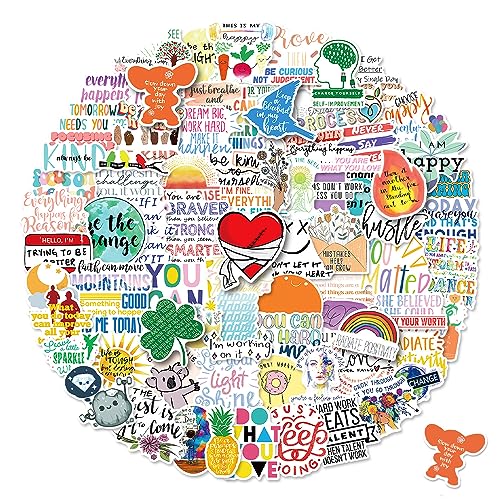 100 Stück Inspirierende Aufkleber, SHAIDOJIO Motivierende Aufkleber, Positive Motivationssticker, Wasserdicht Laptop-Aufkleber für Laptop Scrapbooking Kinder Teenager Erwachsene von SHAIDOJIO