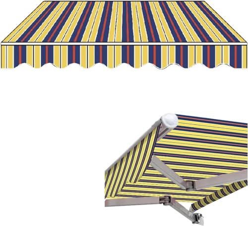 Austausch der Markise Plane, PVC-Oxford-Tuch, Einziehbar Markisenstoff Ersatz, Stoff in vielen Größen Sonnenschutz-Markisenabdeckung, für Innenhöfe, Veranden, und Windows,C,10x16ft(3 * 5m) von SHAIRMB