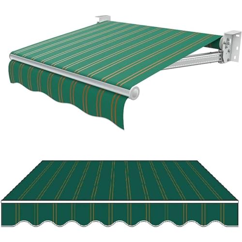 Gestreifter Markisenstoff Ersatz, Austausch der Markise Plane, Einziehbar Markisen-Ersatzstoff, Terrassentürfenster Sonnenschutz-Segeltuch, PVC-Oxford-Stoff,B,16x6.5ft(5 * 2m) von SHAIRMB