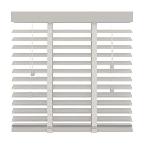 SHAIRMB Jalousie Aus Massivem Holz, Jalousie Aus Holz, Horizontale Jalousien, WeißE Verdunkelungsjalousien, Horizontale Jalousien mit 50 Mm/2 In Lamellen, Blackout,85x130cm/31.5 * 51in von SHAIRMB