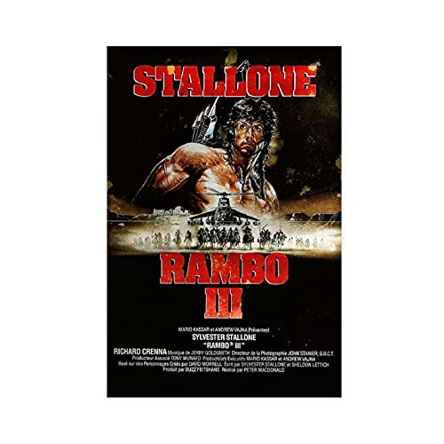 Vintage Classic Action War RAMBO III Retro Movie Poster Leinwand Poster Schlafzimmer Dekor Sport Landschaft Büro Zimmer Dekor Geschenk Ungerahmt: 30 × 45 cm von SHAMAO