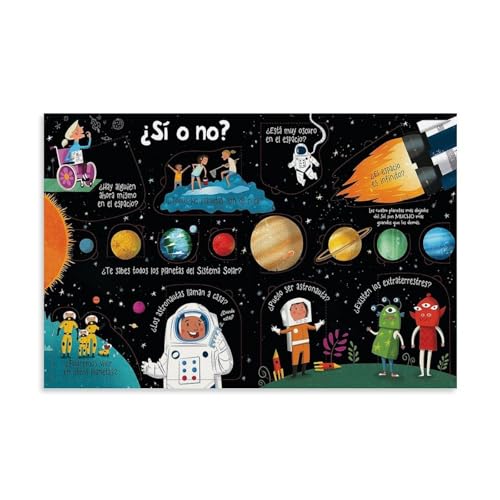Questions And Answers About Space! Wandkunst Bilddruck Moderne Familienzimmer Dekor 24x36inch(60x90cm) von SHAMWZ