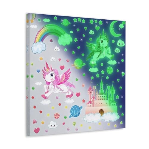 SHAMWZ Glowing Unicorn Poster Wandkunst Bilddruck Moderne Familienzimmer Dekor 12x12inch(30x30cm) von SHAMWZ