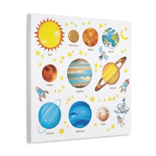SHAMWZ Space Planets Children's Poster Wandkunst Bilddruck Moderne Familienzimmer Dekor 28x28inch(70x70cm) von SHAMWZ