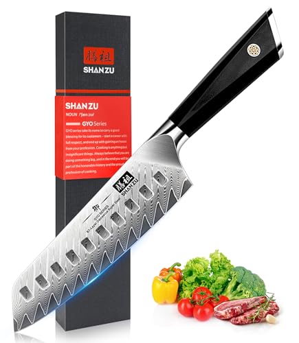 SHAN ZU Damastmesser, Santokumesser Küchenmesser 18cm Kochmesser Damaskus 10Cr15Mov Edelstahl Scharfe Messerklinge Ergonomischer G10 Griff Exquisiter Geschenkverpackun SHAN ZU Damastmesser, Santokumesser Küchenmesser 18cm Kochmesser Damaskus 10Cr15Mov Edelstahl Scharfe Messerklinge Ergonomischer G10 Griff Exquisiter Geschenkverpackun von SHAN ZU