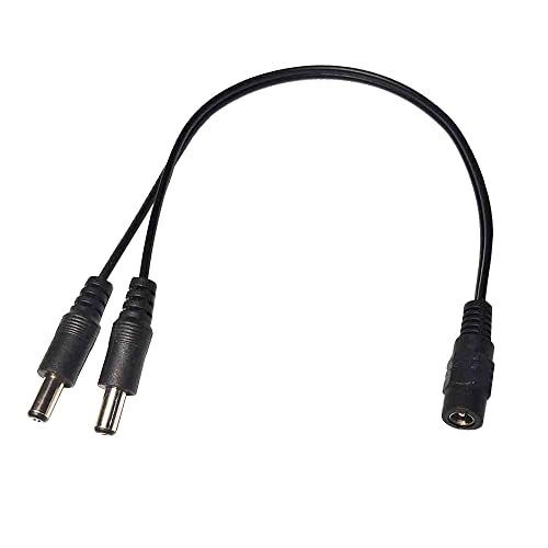 SHANFEILU DC Y Splitter Cable 1 Female to 2 Male 5.5mm x 2.1mm DC Power Extension Adapter Cable for Surveillance,Camera,Router 30cm/11.81inch 2pcs von SHANFEILU