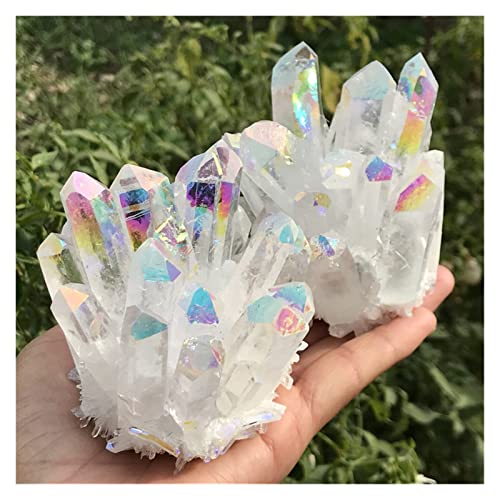 SHANGMAOYO Naturstein Bergkristall 1pc Natural Clear Quartz Electroplating Angel Aura Kristall Cluster Aquarium Dekoration Home Ornamente Healing Crystals SHANGMAOYO Naturstein Bergkristall 1pc Natural Clear Quartz Electroplating Angel Aura Kristall Cluster Aquarium Dekoration Home Ornamente Healing Crystals von SHANGMAOYO