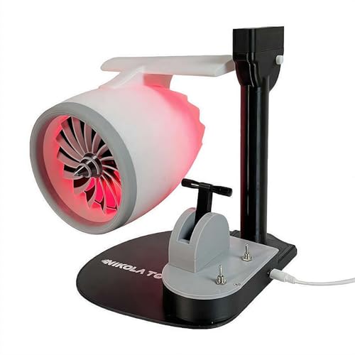 Desktop-USB-Turbojet-Lüfter, 2-in-1-Jet-Engine-Lüfter, motorförmiger tragbarer Luftbefeuchter, tragbarer Turbo-Motor, Desktop-USB-Turbofan-Turbinenmotor-Ventilator für das, für Home Office (Rot) von SHANGYU