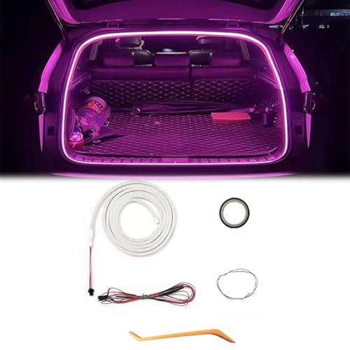 SHANGYU Car Trunk Light Strip,Automatischer Sensor Tail Box Light Strip,Auto-Kofferraum Lichtstreifen,4M LED-Lichtstreifen, LED Streifen Licht für Auto Kofferraum Innenbeleuchtung (Lila 4M) von SHANGYU