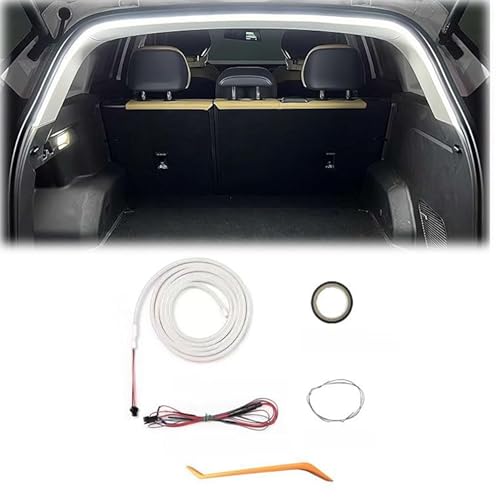 SHANGYU Car Trunk Light Strip,Automatischer Sensor Tail Box Light Strip,Auto-Kofferraum Lichtstreifen,4M LED-Lichtstreifen, LED Streifen Licht für Auto Kofferraum Innenbeleuchtung (Weiß 2M) von SHANGYU