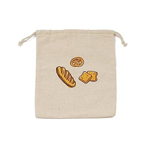 Leinen-Baumwoll-Brotbeutel, wiederverwendbare Brotbeutel, um Brot frisch zu halten, atmungsaktive Brot-Aufbewahrungstasche, Lebensmittelaufbewahrungstasche, Kordelzugbeutel für Laib von SHANGYU