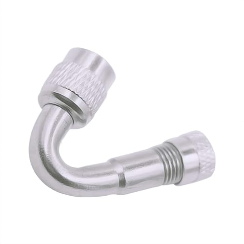 Reifenventil Verlängerung Adapter, 90 Grad und 135Grad Flexible Gummi Reifen Ventil Verlängerung Kupfer Ventiladapter, Reifenventilverlängerung Winkelventil für Auto Motorrad Fahrrad Scooter (D) von SHANGYU