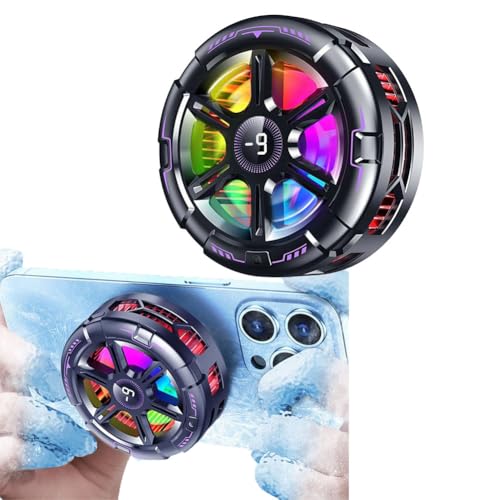 SHANGYU Handykühler, wiederaufladbarer Halbleiter-Handykühler mit Buntem LED-Licht, Display-Kühlerlüfter mit magnetischer Befestigung, für Gaming-Video-Streaming und Autofahren von SHANGYU
