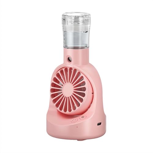 Tragbarer Handventilator mit Wassernebel, Handventilator mit Sprühflasche, Persönlicher Tischventilator für Reisen, Tragbarer Handventilator Akku Aufladbar Usb Ventilator Akku Für Büro, Reise (Rosa) von SHANGYU