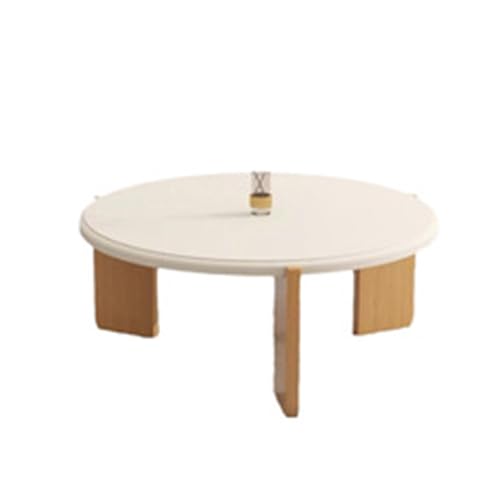 SHANHENGYUN Runder Couchtisch mit Stauraum, moderner Sofa-Beistelltisch für Wohnzimmer, Schlafzimmer und Büro, minimalistisches Design, leicht zu reinigen, 70 x 38 cm, Weiß von SHANHENGYUN