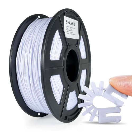 TPU-Filament 1,75 mm, flexibles Filament 3D-Drucker-Filament, weiches TPU-3D-Druck-Filament, Papier weiß 1 kg / 2,2 lbs (Papier weiß) von SHANHUI
