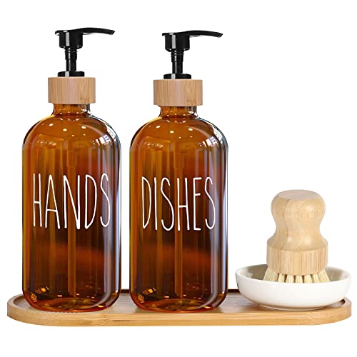 Hand- und Geschirrseifenspender-Set, Handseifenspender für Küchenspüle, Küchenseifenspender 473 ml, rustikale Küchendekoration (Bernstein & Bernstein) von SHANNA
