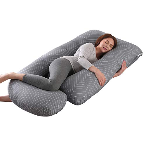 SHANNA Schwangerschaftskissen Seitenschläferkissen Stillkissen U Förmiges XXL Stützkissen 70 * 145CM Gross Körperkissen mit Abnehmbarem und Waschbarem Bezug, U-Form Pregnancy Body Pillow von SHANNA