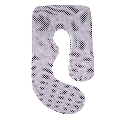 SHANNA Schwangerschaftskissenbezug, J-Form, maschinenwaschbar, Ersatzbezug (graue Sterne) von SHANNA