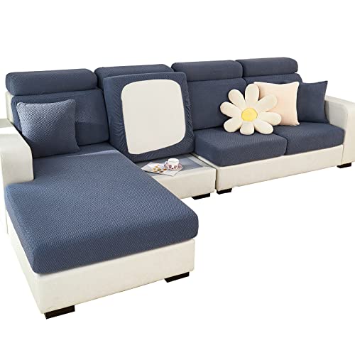 SHANNA Sofa Überzug Stretch, Couch Sofabezug 1 2 3 Sitzer L Form Ecksofa, Sofa Cover Sitzkissenbezug Sofaüberwürfe rutschfest Möbelschutz mit Elastischem Boden, Weben Dunkelgrau 1 Sitzer von SHANNA