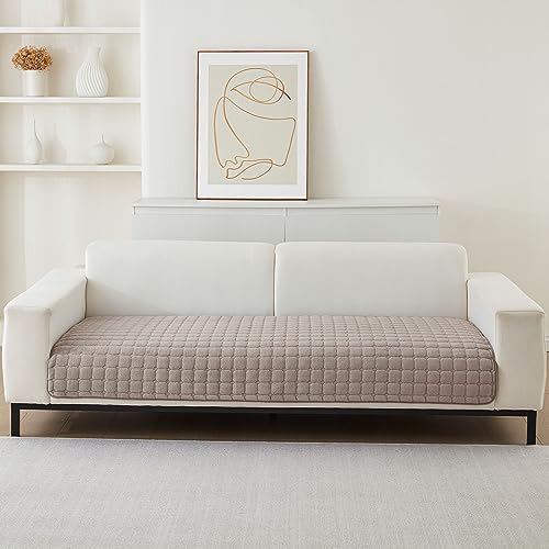 Samt Sofabezug 1 2 3 4 Sitzer Sofabezüge Couchbezug L Form Ecksofa Sofa Couch Überwurfdecke, Sofahusse Sofaüberwürfe rutschfest Sofa Abdeckung (Beige, 70 * 150cm Stückweise Verkauft) von SHANNA