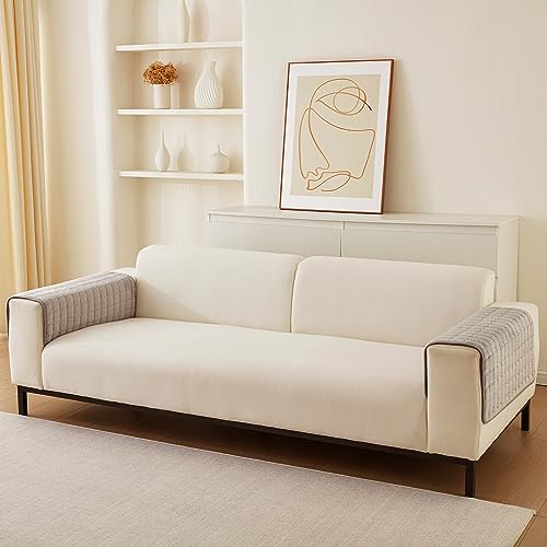 Samt Sofabezug 1 2 3 4 Sitzer Sofabezüge Couchbezug L Form Ecksofa Sofa Couch Überwurfdecke, Sofahusse Sofaüberwürfe rutschfest Sofa Abdeckung (Beige, 70 * 70cm Stückweise Verkauft) von SHANNA