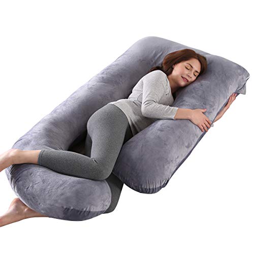 SHANNA Schwangerschaftskissen U Förmiges XXL,Gross Stillkissen Seitenschläferkissen, U Form Körperkissen mit Abnehmbarem und Waschbarem Bezug,70 * 145CM Pregnancy Pillows von SHANNA