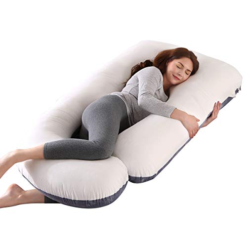 SHANNA Schwangerschaftskissen U Förmiges XXL,Gross Stillkissen Seitenschläferkissen, U Form Körperkissen mit Abnehmbarem und Waschbarem Bezug,70 * 145CM Pregnancy Pillows von SHANNA