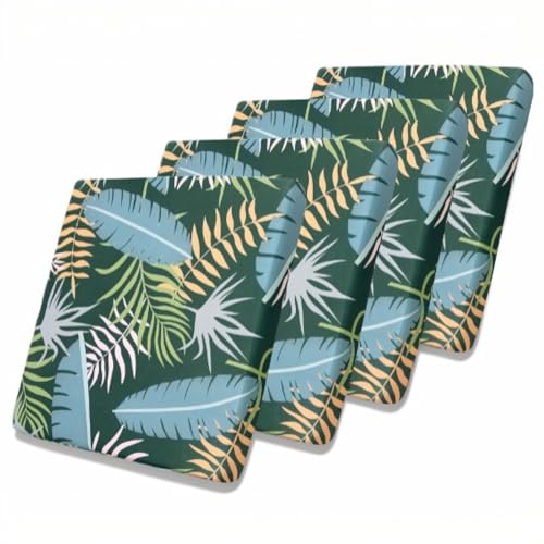 Stretch Sofa Sitzkissenbezüge Wasserdichter Sofakissenbezug: Bedruckte 4 Stück Outdoor-Kissenbezüge Rutschfeste Sofabezüge Unifarbene Patio-Kissen Für Gartenmöbel Geeignet für Kinder (Muster-1) von SHANNA