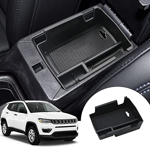 SHAOHAO Kompatibel mit Jeep Compass 2021 2022 2023 Zubehör Mittelkonsole Armlehne Aufbewahrungsbox Mittelarmlehne Organizer Tray, Multifunktionaler Handschuhfach Zubehör von SHAOHAO