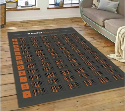 Gitarre Akkorde Theorie Diagramm Musik Teppich Schlafzimmer Wohnzimmer Zuhause Sofa Teppich Dekoration Originalität Große Fußmatte 50X80Cm von SHAOPENGA