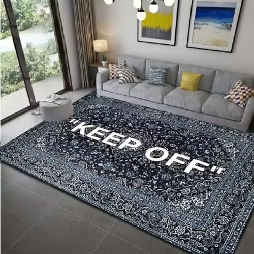 Halten Sie Sich Von Creat Teppich Für Wohnzimmer Schlafzimmer Dekorat, Couchtisch Küche Waschraum Badezimmer rutschfeste Bodenfläche Matte 80X120Cm von SHAOPENGA