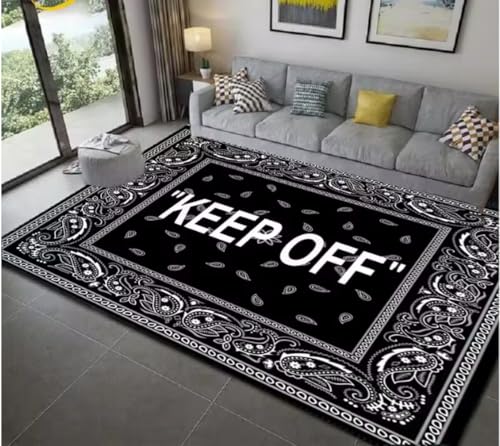 Halten Sie Sich Von Kreationsteppich Für Wohnzimmer Schlafzimmer Dekorat, Couchtisch Küche Waschraum Badezimmer rutschfeste Bodenfläche Matte 200X300Cm von SHAOPENGA